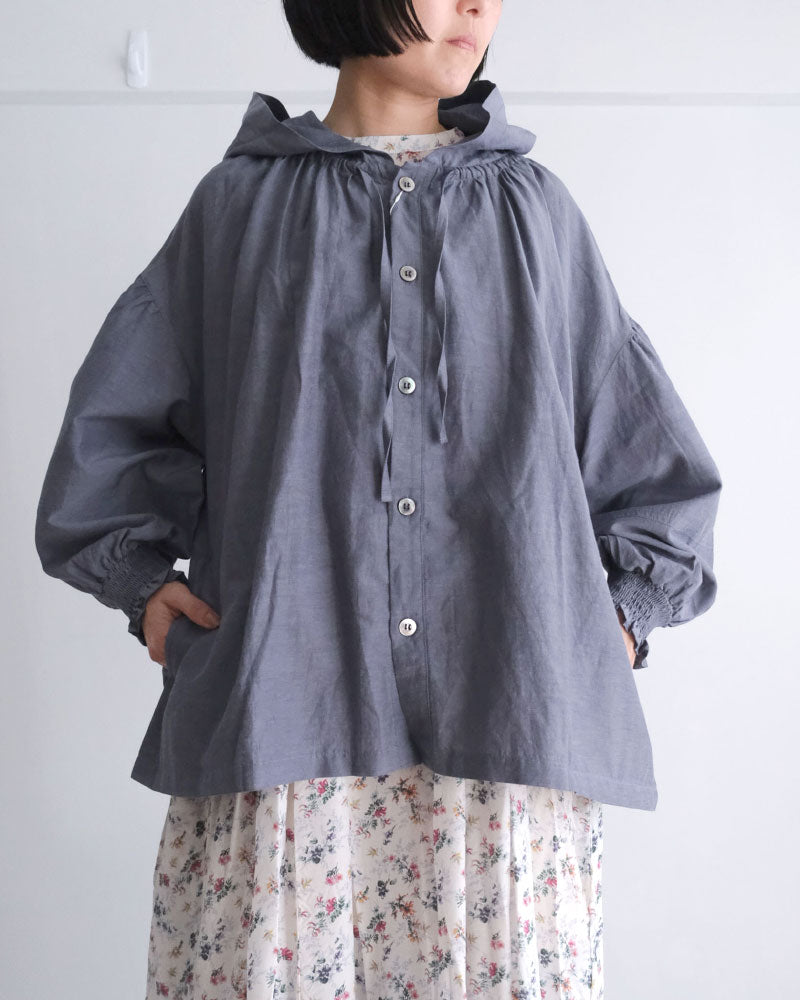 コットンキャプラリネン　フーディー/UNIVERSALTISSU/US260BL034