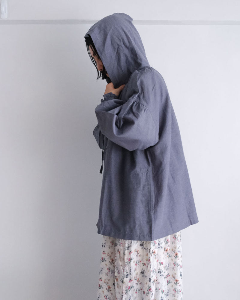 コットンキャプラリネン　フーディー/UNIVERSALTISSU/US260BL034