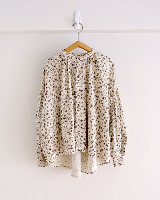 ラワープリント/バンドカラーシャーリングブラウス/UNIVERSALTISSU/PA260BL029