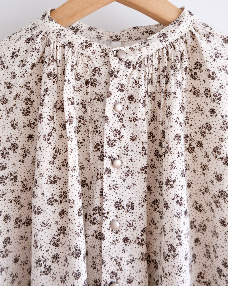 ラワープリント/バンドカラーシャーリングブラウス/UNIVERSALTISSU/PA260BL029