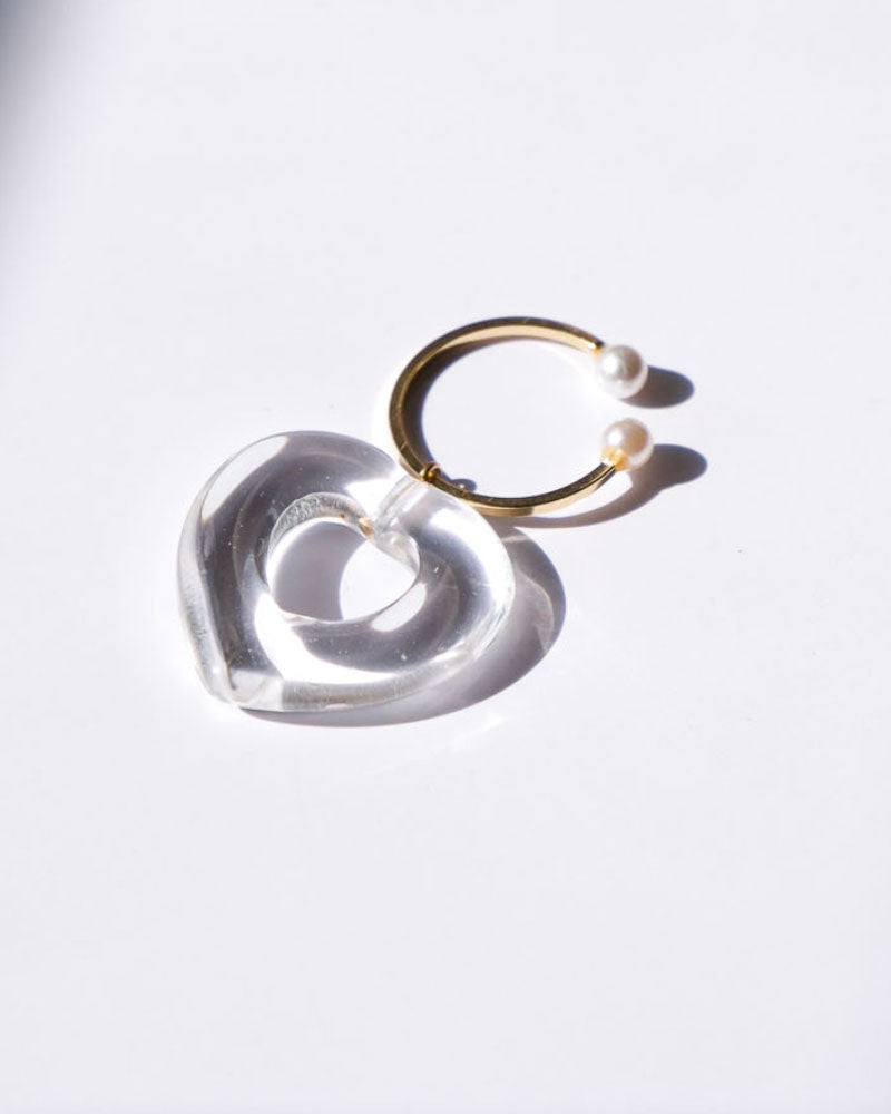 nemunemu　crystal heart ear cuff(片耳）