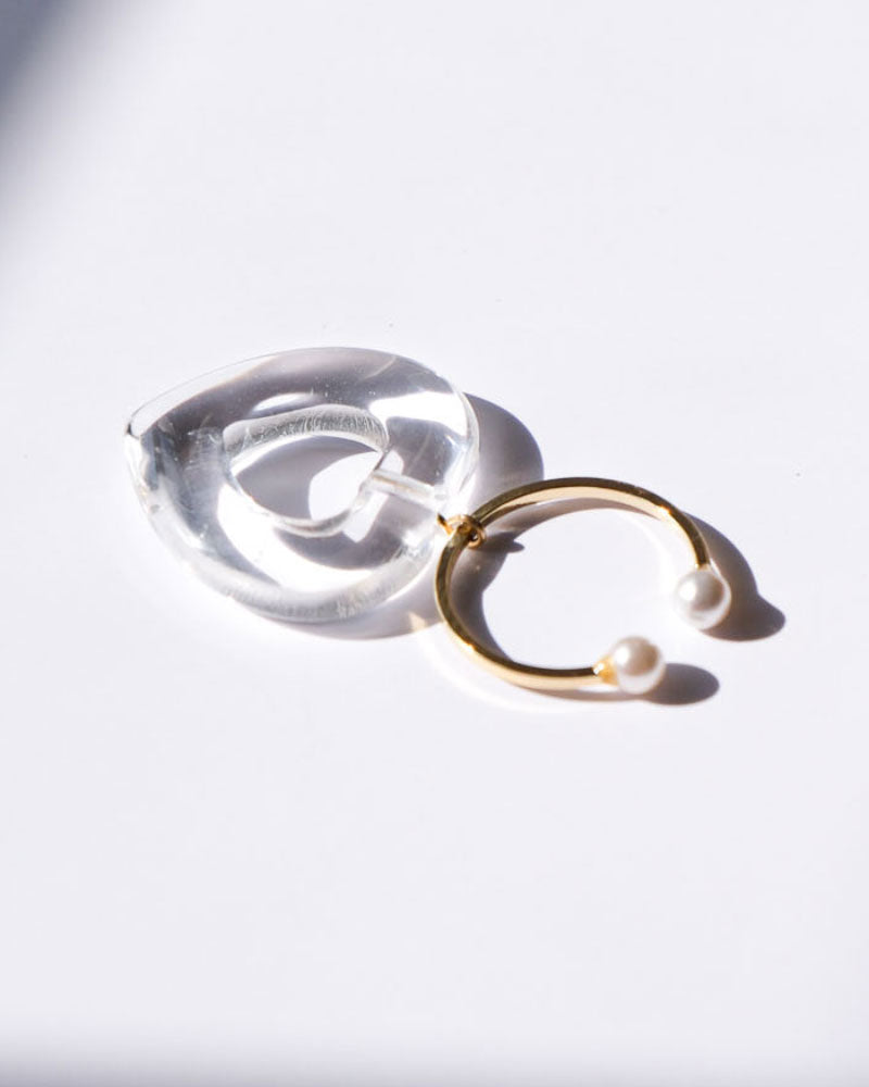 nemunemu　crystal heart ear cuff(片耳）