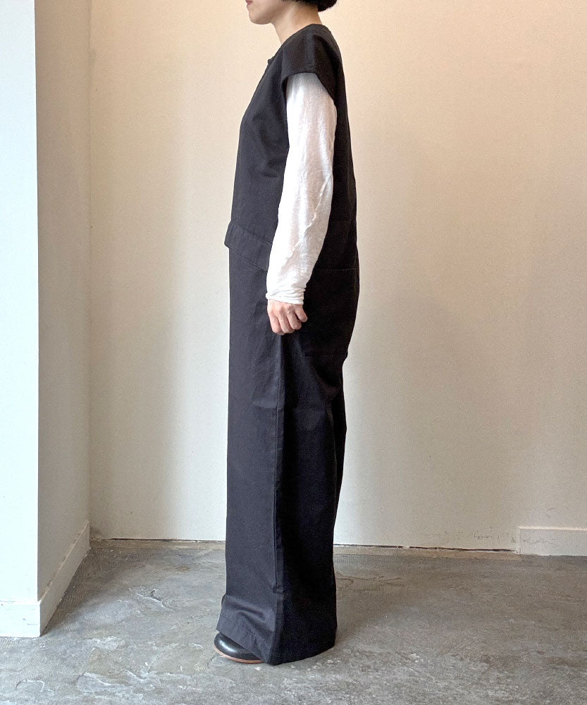 コットンリネンツイル　フレンチスリーブオールインワンサイズ1/UNIVERSALTISSU/TS250PT074