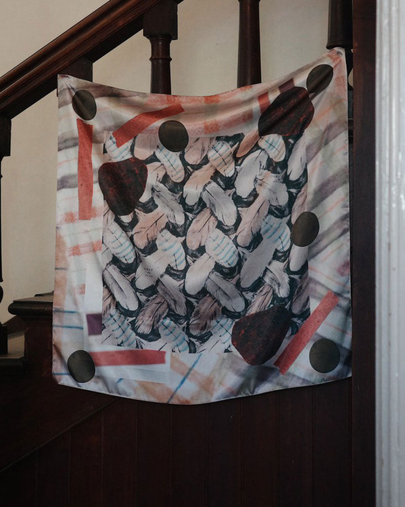 【受注】printed scarf fig garden /vent de moe