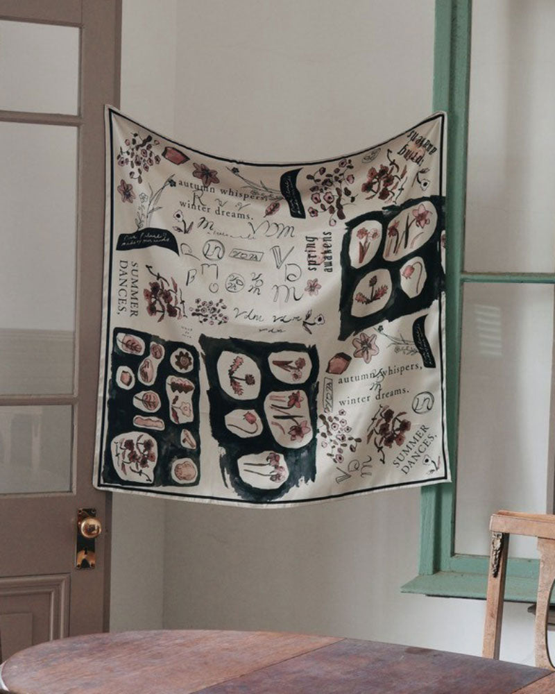 【受注】printed scarf little notes. /vent de moe
