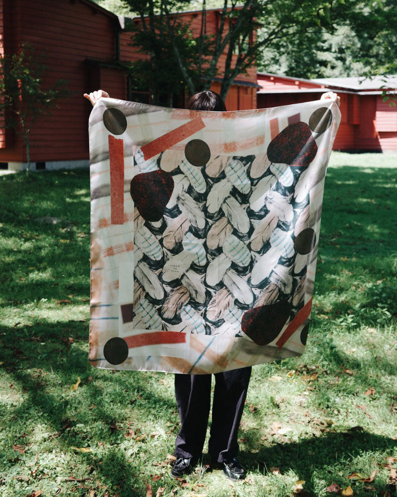 【受注】printed scarf fig garden /vent de moe
