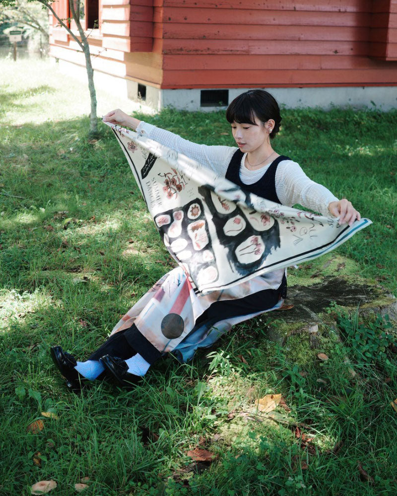 【受注】printed scarf little notes. /vent de moe
