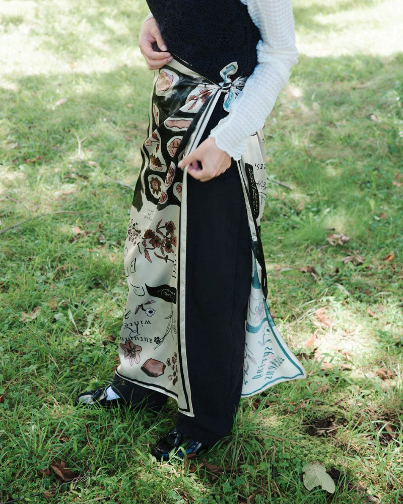 【受注】printed scarf little notes. /vent de moe