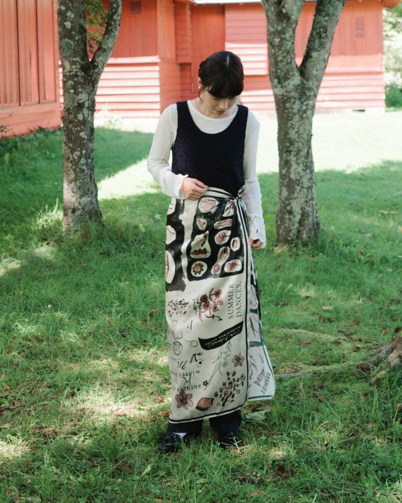 【受注】printed scarf little notes. /vent de moe