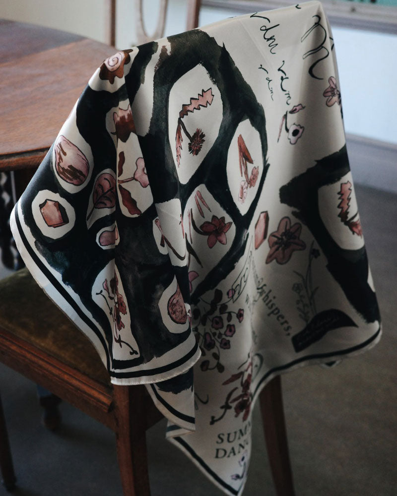 【受注】printed scarf little notes. /vent de moe