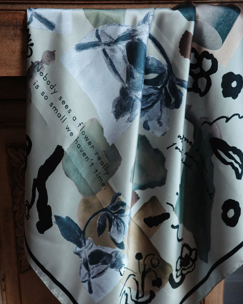 【受注】printed scarf christmas rose /vent de moe