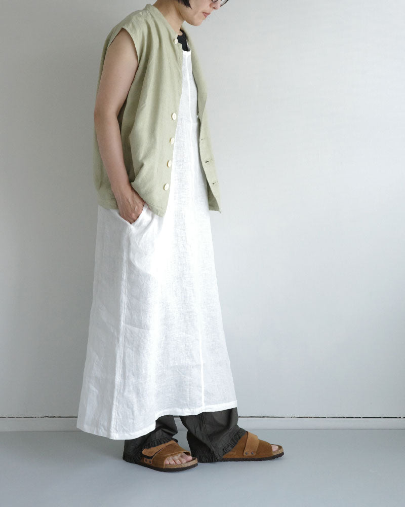 (sold)フレンチリネンカーゴワンピース/universaltissu/ TS252OP071