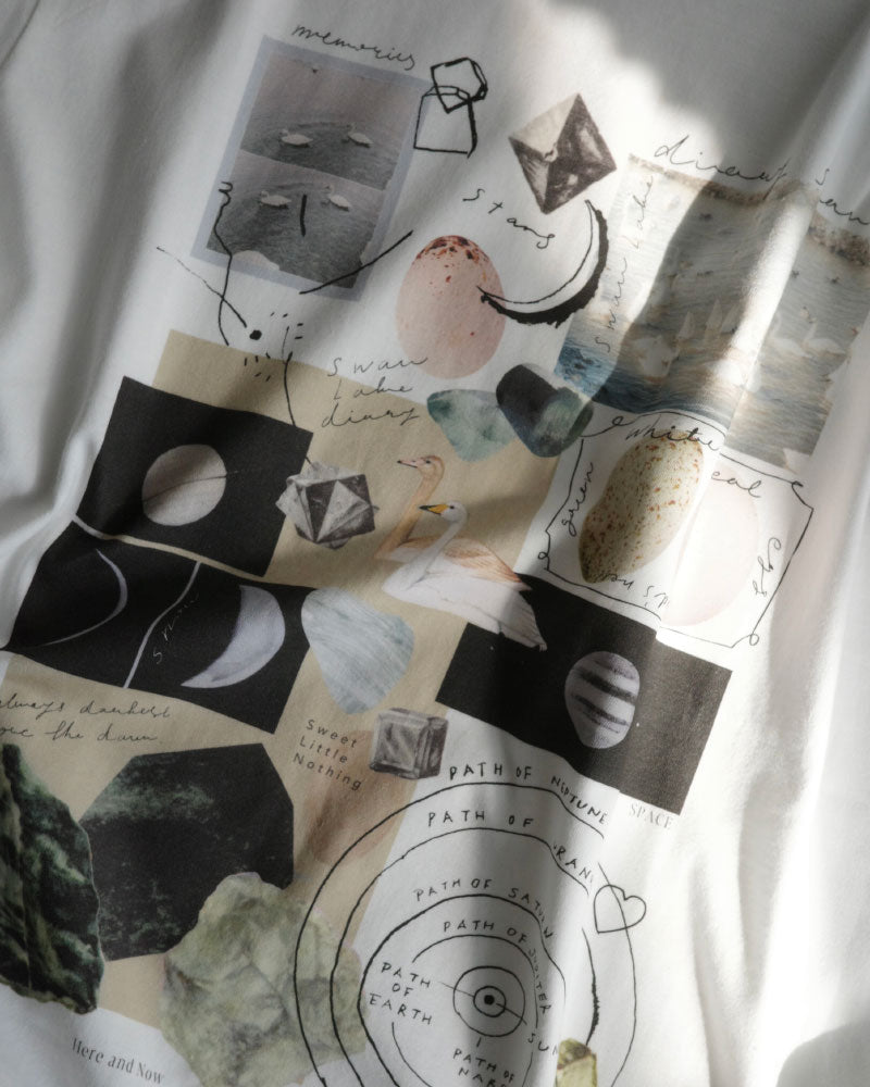 月と鉱石　ロングスリーブTシャツ