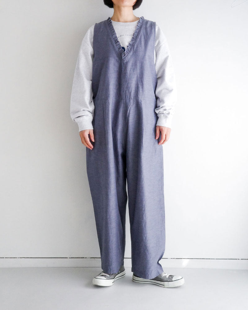 コットンキュプラリネン　リトルフリルサロペット/UNIVERSALTISSU/US261PT026