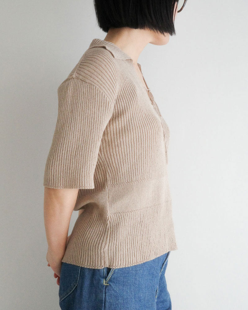 Subtle Accent Knit polo/ JöICEADDED /J261KN05