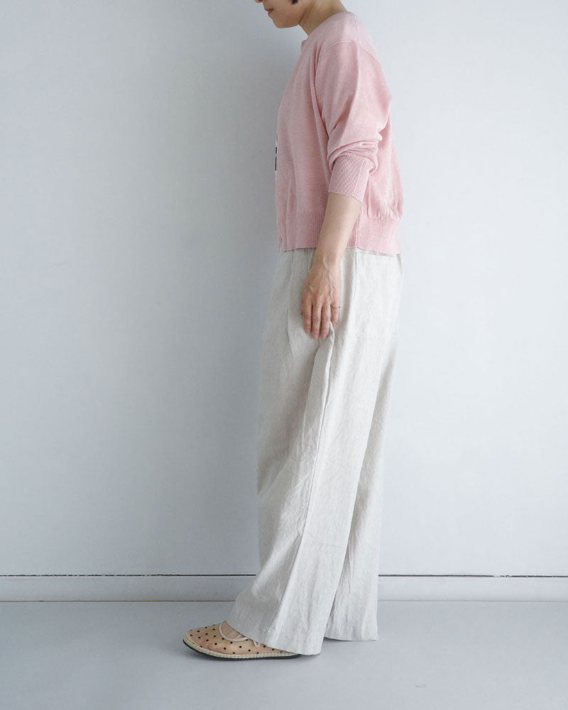 French Pure Linen クルーネックカーディガン/UNIVERSALTISSU/UT262KN001