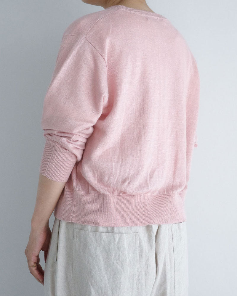 French Pure Linen クルーネックカーディガン/UNIVERSALTISSU/UT262KN001